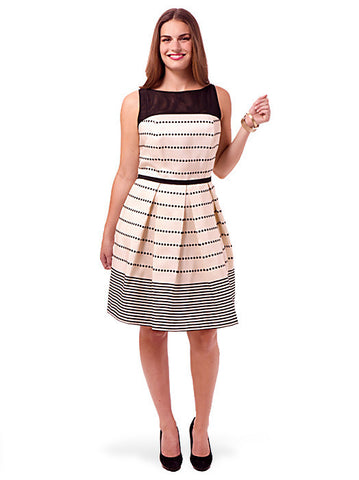 Stripe Fit & Flare Dress