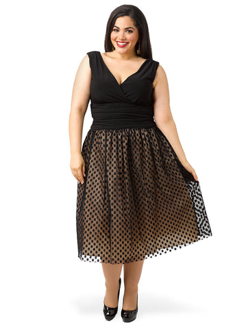Ruched Waist Dress With Full Skirt
