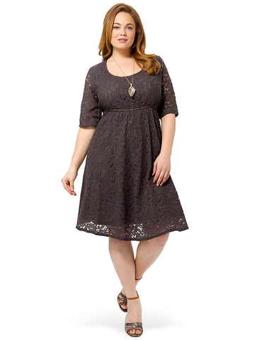 Harlow Lace Dress In Charcoal