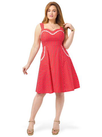 Suzy Dress In Red Dots