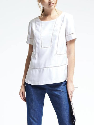 Short-Sleeve Ladder-Lace Top