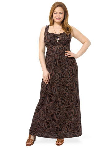 Erin Maxi Dress In Brown Print