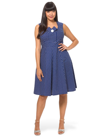 Kate Dress In Navy Dots