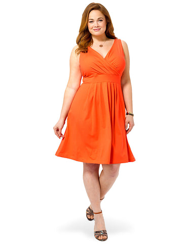 Fit & Flare Dress In Coral Bliss