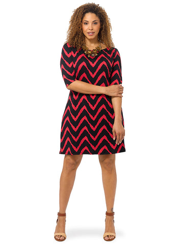 Shift Dress In Chevron