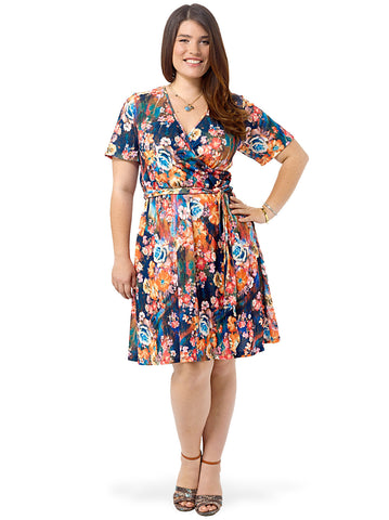 Fancy Floral Printed Wrap Dress