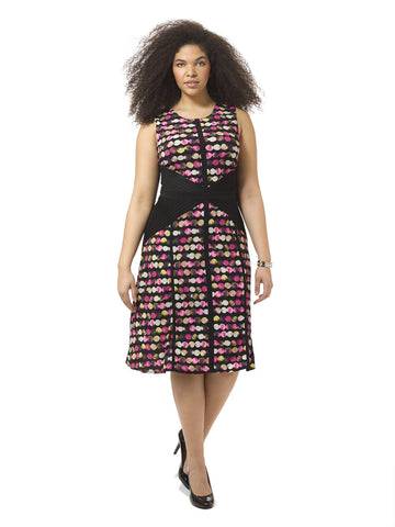 Printed Sleeveless Dress With Side Panels