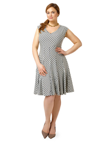 Fit & Flare Dress In Circle Print
