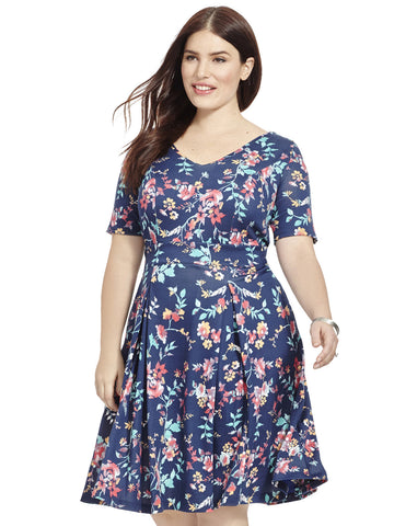 Fit and Flare Ditsy Floral Dress