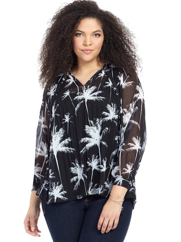 Alula Blouse In Palm Print