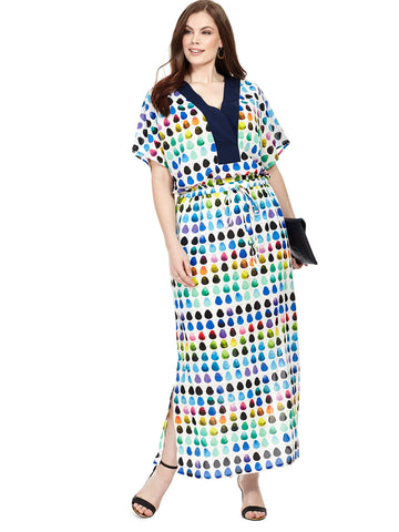 Painted Palette Drawstring Maxi Dress