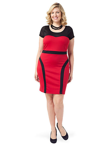 Short-Sleeve Colorblocked Dress