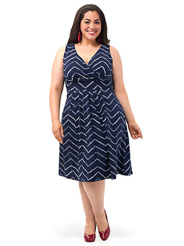 Fit and Flare Dress Chevron